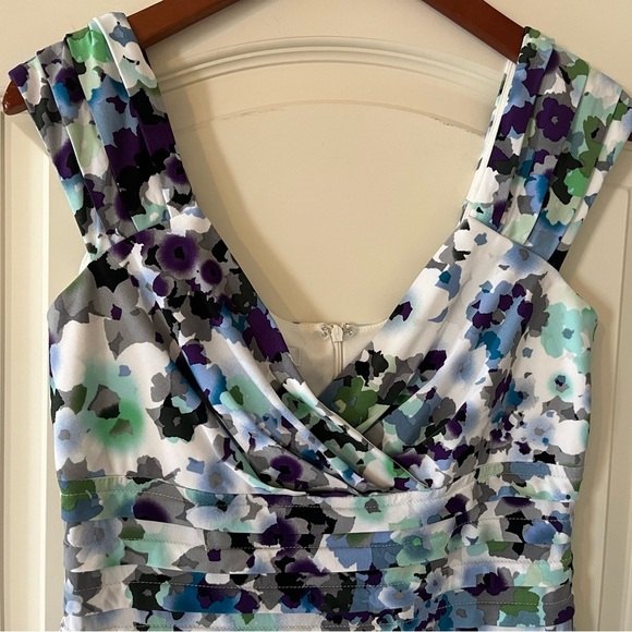 London Times White & Floral Print Polyester Dress Women’s Size 8 - Picture 7 of 16